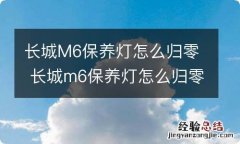 长城M6保养灯怎么归零 长城m6保养灯怎么归零图