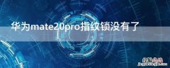 华为mate20pro指纹锁没有了