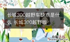 长城300越野车缺点是什么 长城300越野版