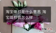 淘宝降权是什么意思 淘宝降权会怎么样