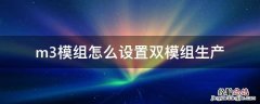 m3模组怎么设置双模组生产