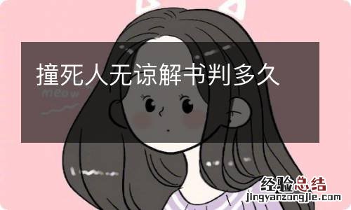 撞死人无谅解书判多久