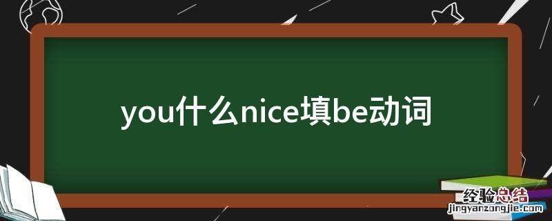 you什么nice填be动词