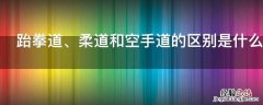 跆拳道、柔道和空手道的区别是什么