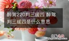 醉驾220判三缓四 醉驾判三缓四是什么意思