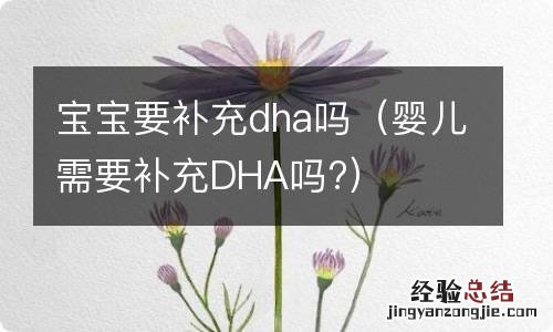 婴儿需要补充DHA吗? 宝宝要补充dha吗