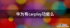 华为有carplay功能么