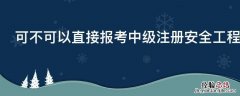 可不可以直接报考中级注册安全工程师