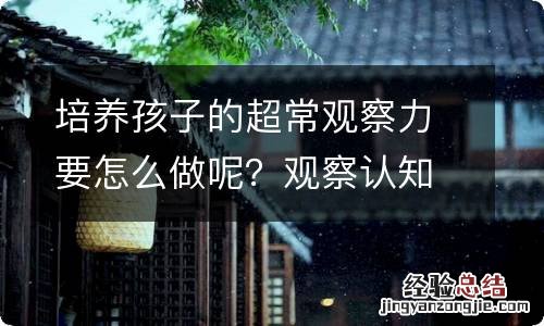 培养孩子的超常观察力要怎么做呢?观察认知
