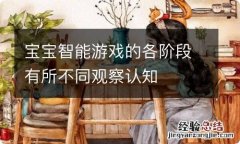 宝宝智能游戏的各阶段有所不同观察认知