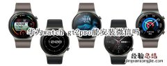 华为watch gt2pro能安装微信吗