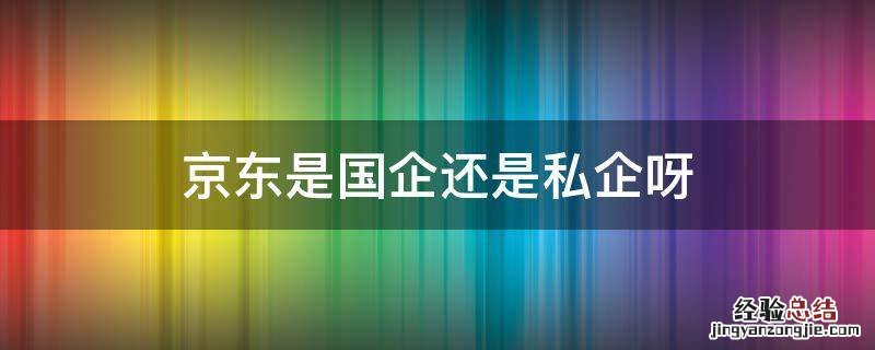 京东是国企还是私企呀