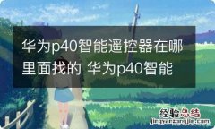 华为p40智能遥控器在哪里面找的 华为p40智能遥控器在哪