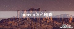 breeno怎么删除 怎样删掉breeno