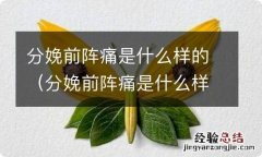 分娩前阵痛是什么样的疼痛 分娩前阵痛是什么样的