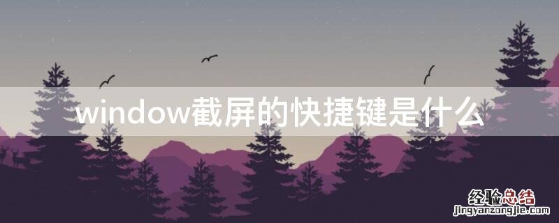 window截屏的快捷键是什么