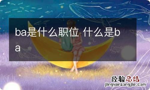 ba是什么职位 什么是ba