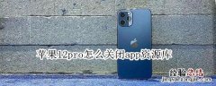 苹果12pro怎么关闭app资源库