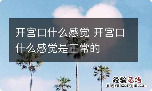 开宫口什么感觉 开宫口什么感觉是正常的