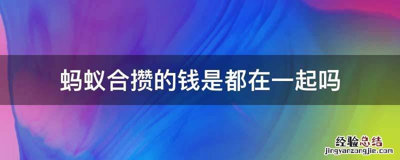 蚂蚁合攒的钱是都在一起吗