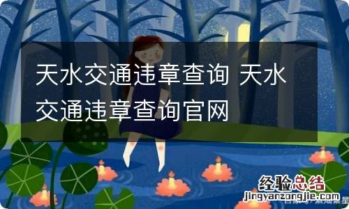 天水交通违章查询 天水交通违章查询官网