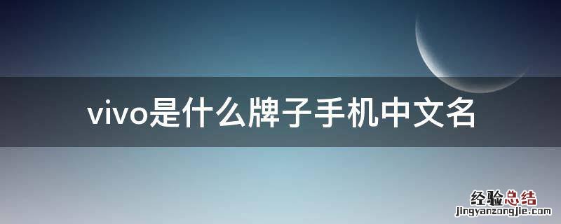 vivo是什么牌子手机中文名