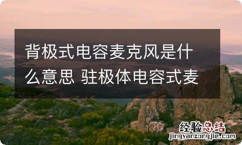 背极式电容麦克风是什么意思 驻极体电容式麦克风