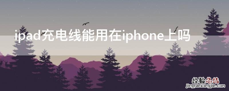 ipad充电线能用在iPhone上吗