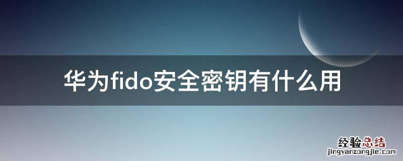 华为fido安全密钥有什么用