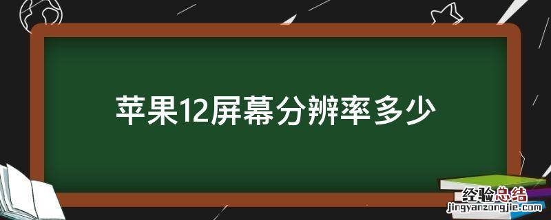 苹果12屏幕分辨率多少