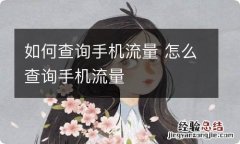 如何查询手机流量 怎么查询手机流量