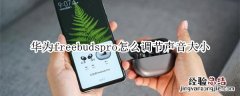 华为freebudspro怎么调节声音大小