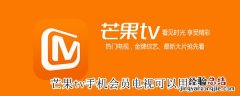 芒果tv手机会员电视可以用吗