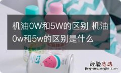 机油0W和5W的区别 机油0w和5w的区别是什么