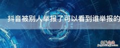 抖音被别人举报了可以看到谁举报的吗