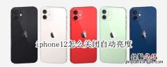 iphone12怎么关闭自动亮度