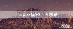 sansa双模5G什么意思