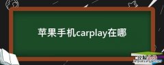 苹果手机carplay在哪