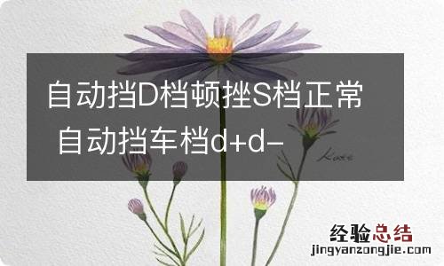 自动挡D档顿挫S档正常 自动挡车档d+d-