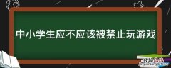 中小学生应不应该被禁止玩游戏