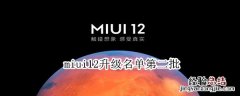 miui12升级名单第二批