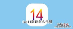 ios14翻译怎么使用