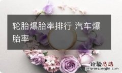 轮胎爆胎率排行 汽车爆胎率