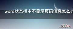 word状态栏中不显示页码信息怎么办