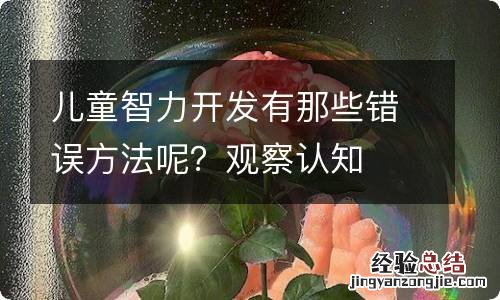 儿童智力开发有那些错误方法呢？观察认知