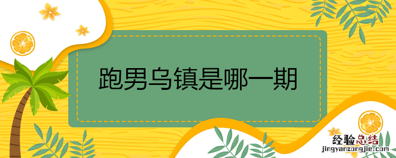跑男乌镇是哪一期