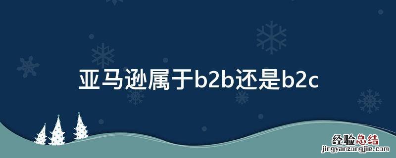 亚马逊属于b2b还是b2c