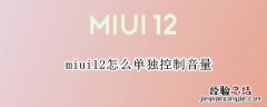 miui12怎么单独控制音量