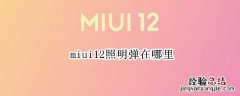 miui12照明弹在哪里