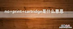 no print cartridge是什么意思